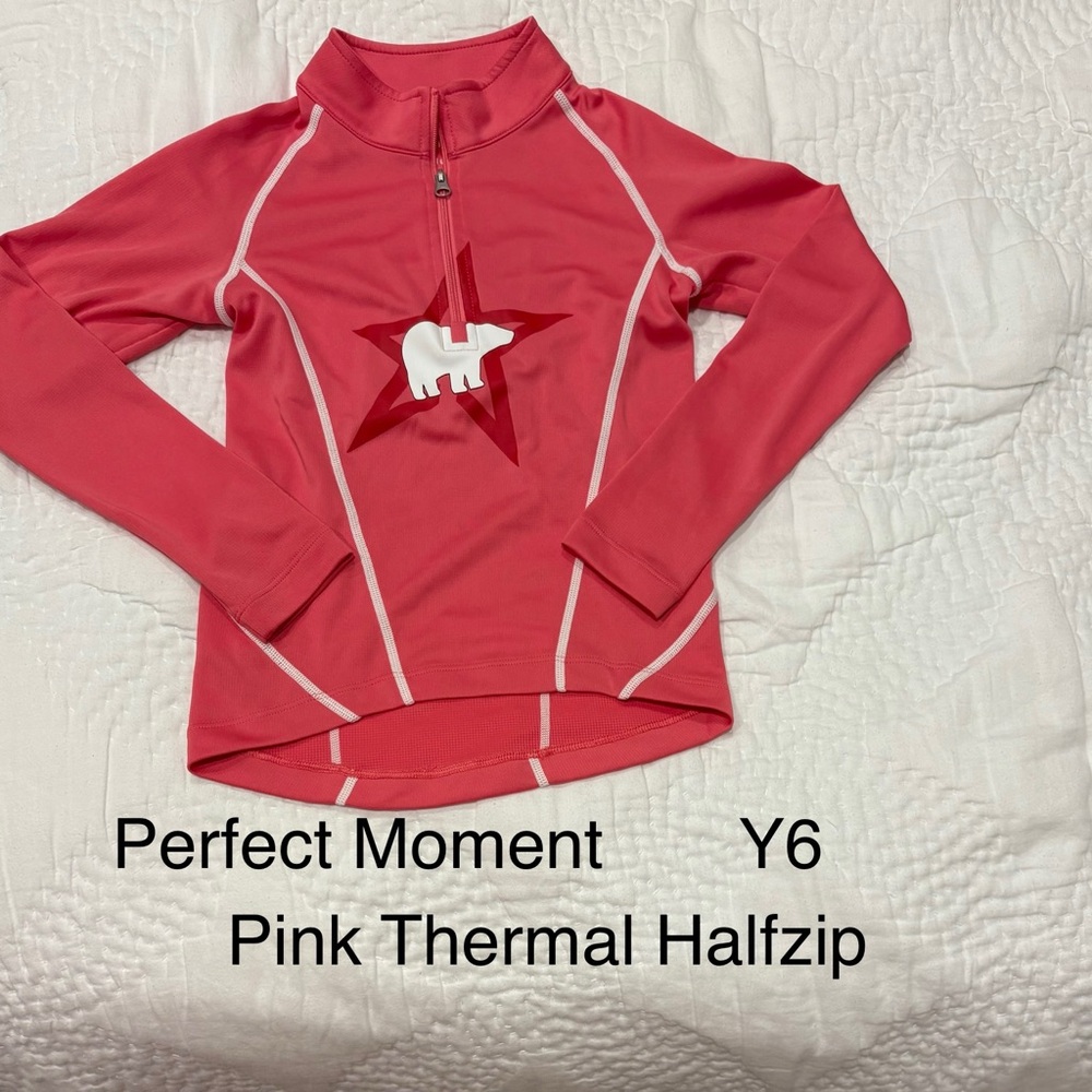 Perfect Moment Pink and White Halfzip Top